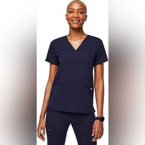 Figs Casma Short Sleeve Scrub Top - Navy Blue